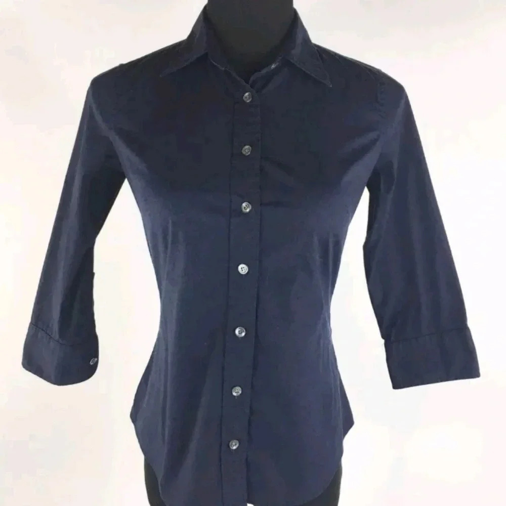 J Crew 3/4 Length Button Up Collared Shirt Career